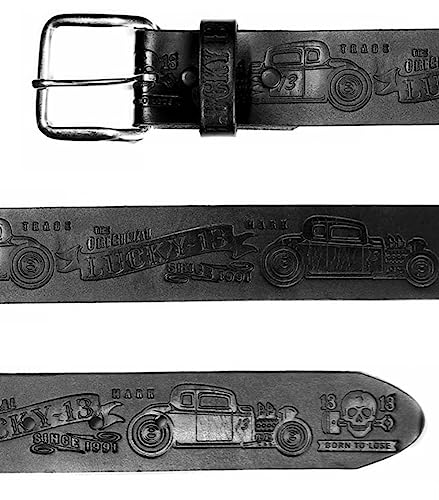 Men's Coupe 13 Embossed Leather Belt Black2