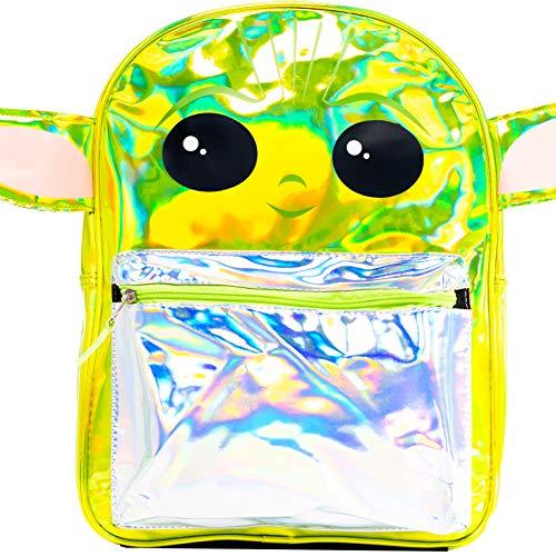 Star Wars The Child  Baby Yoda Mochila de 16  con lámina plateada y orejas en forma