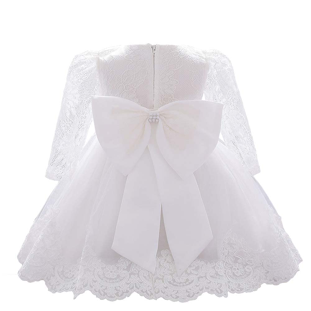 EIAY Shop6-24 Months Baby Girl Big Bowknot Lace Flower Wedding Ball Gown Toddler Princess Dresses