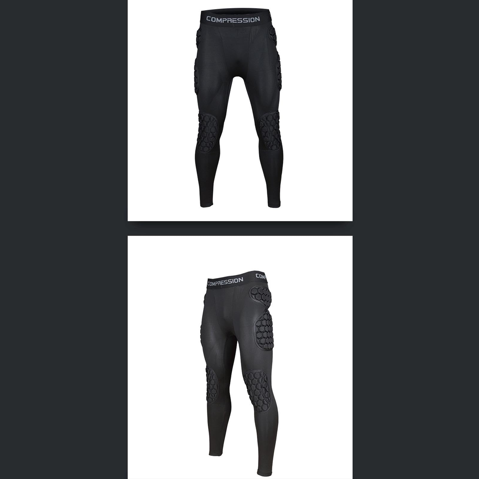 F Fityle Pantalon de Protection pour Gardien de But de Football, Rembourrage des Genoux et des Cuisses, Pantalon Multifonctionnel à Motif Hexagonal renforcé en