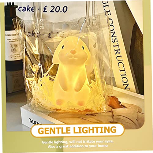 Lámpara de mesa de noche con luz suave forma de conejo miniatura 6