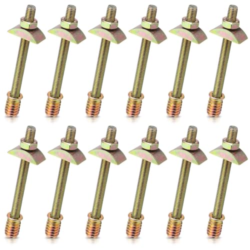Jasaly Kit de Conectores de Hardware para de Cama de 12 Piezas M8 X 100 mm, Conectores de Cuatro en para Muebles de Panel, Montaje de Cama