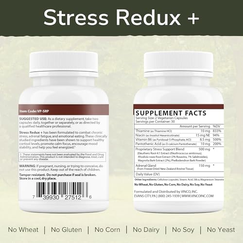 Vinco Stress Redux+ Adrenal Supplement