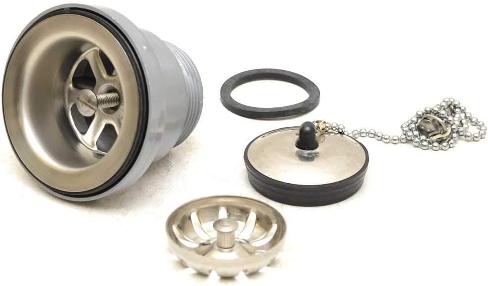 Scandvik 10313 Drain with Removable Basket Strainer and Stopper, 1 1/2" Outlet