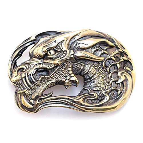 Belt Buckle Jormungands Head, Handmade Dragons Head Solid Brass Belt Buckle #TOP4