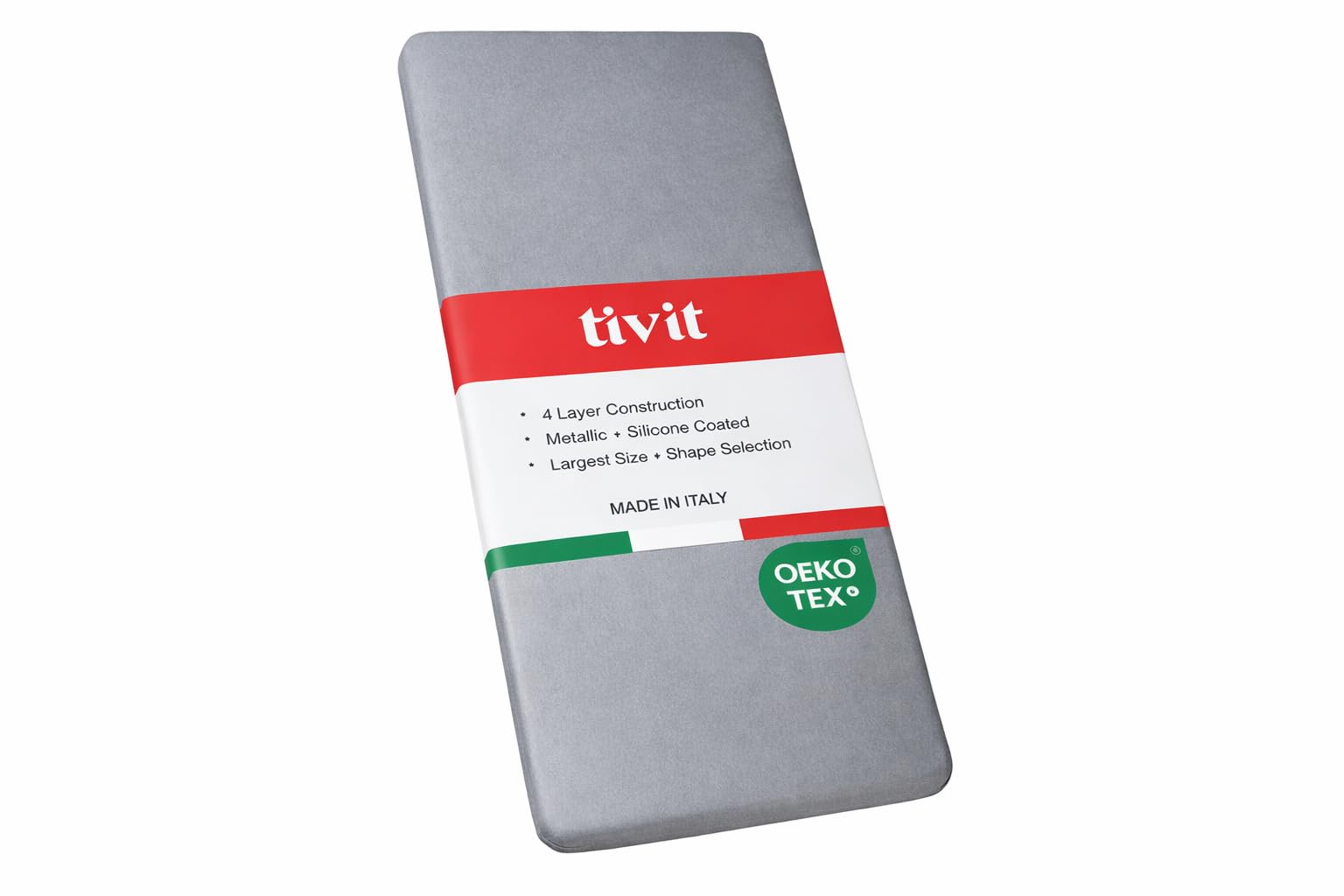 TIVIT Rectangular Ironing Board Cover for The Original Big Board - AlumiTek Coating, Thick Padding, Scorch Resistant, Elastic Edge, 59x22 - Made in Italy - Oeko-Tex Certified