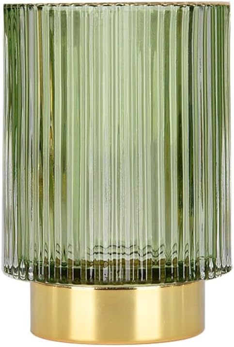 Golden Edge Thickened Glass Storage Bucket Pen Holder Storage Jar Cup Makeup Brush Holder Table Vase Storage Box(E)