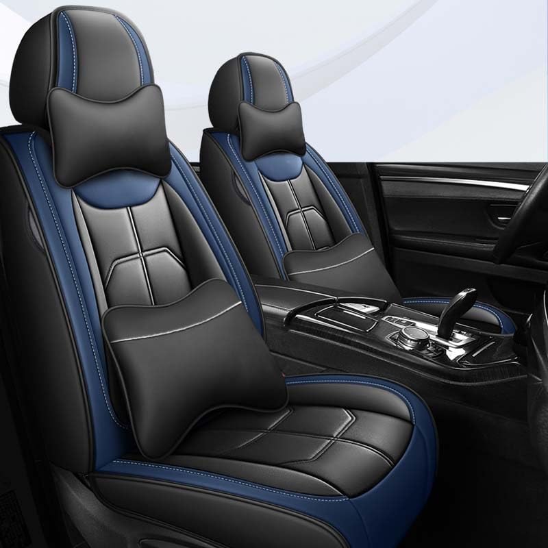 Housse siege voiture cuir PU luxe protection durable siege auto noir bleu