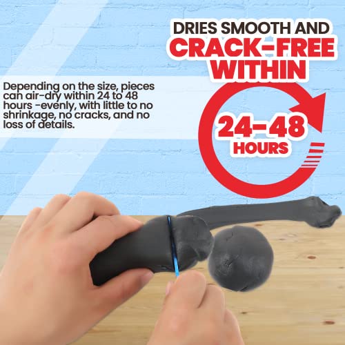 Image of 3.3 lbs Moldable Cosplay Foam Clay (Black) - Air-Dry High Density Clay for Intricate Designs - Dries Evenly Within 24-48 Hours - Sandable and Paintable Clay Foam