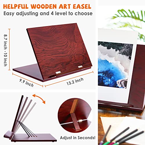 146 Piece Deluxe Art Set with Easel, Wooden Art Box with 2 Drawing Pad, Drawing Kit with Crayon,Oil Pastel,Colored… - Image 6