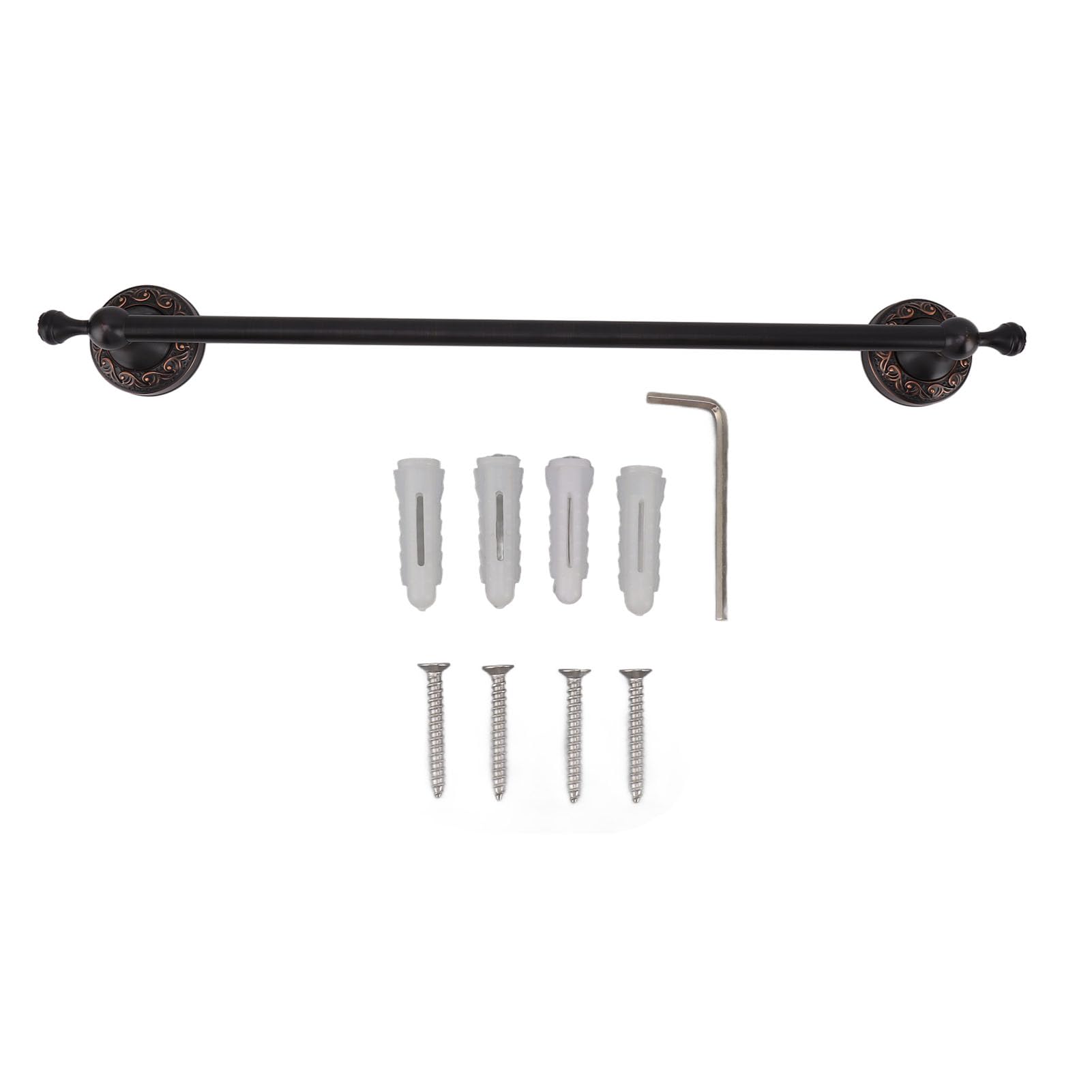 Cyrank Toallero De Mano para Baño, Soporte para Toallero De Baño De Hierro Rústico Montado En La Pared De 19,7 Pulgadas con Tornillos, Llave Hexagonal para Cocina Casera(Negro)