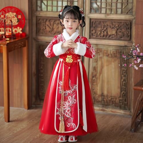 Autumn and Winter Chinese Traditional New Year Dress Chinese Hanfu Dress for Girls3