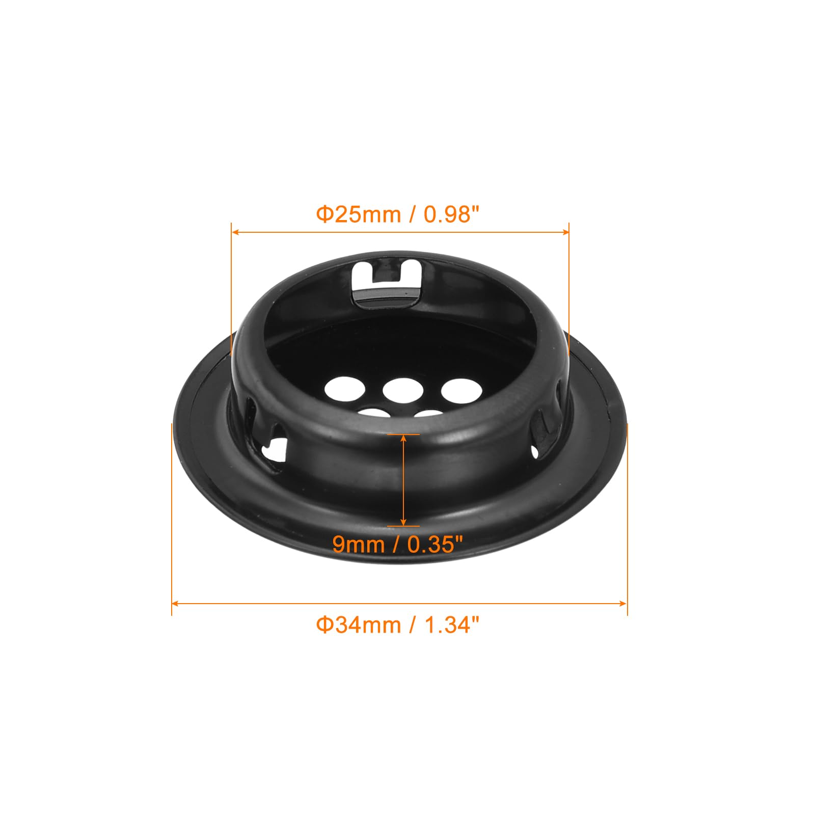 uxcell 25mm(1") Circular Soffit Vent, 20pcs Stainless Steel Round Air Vents Mesh Hole Louver for Kitchen Bathroom Cabinet Black - Image 2