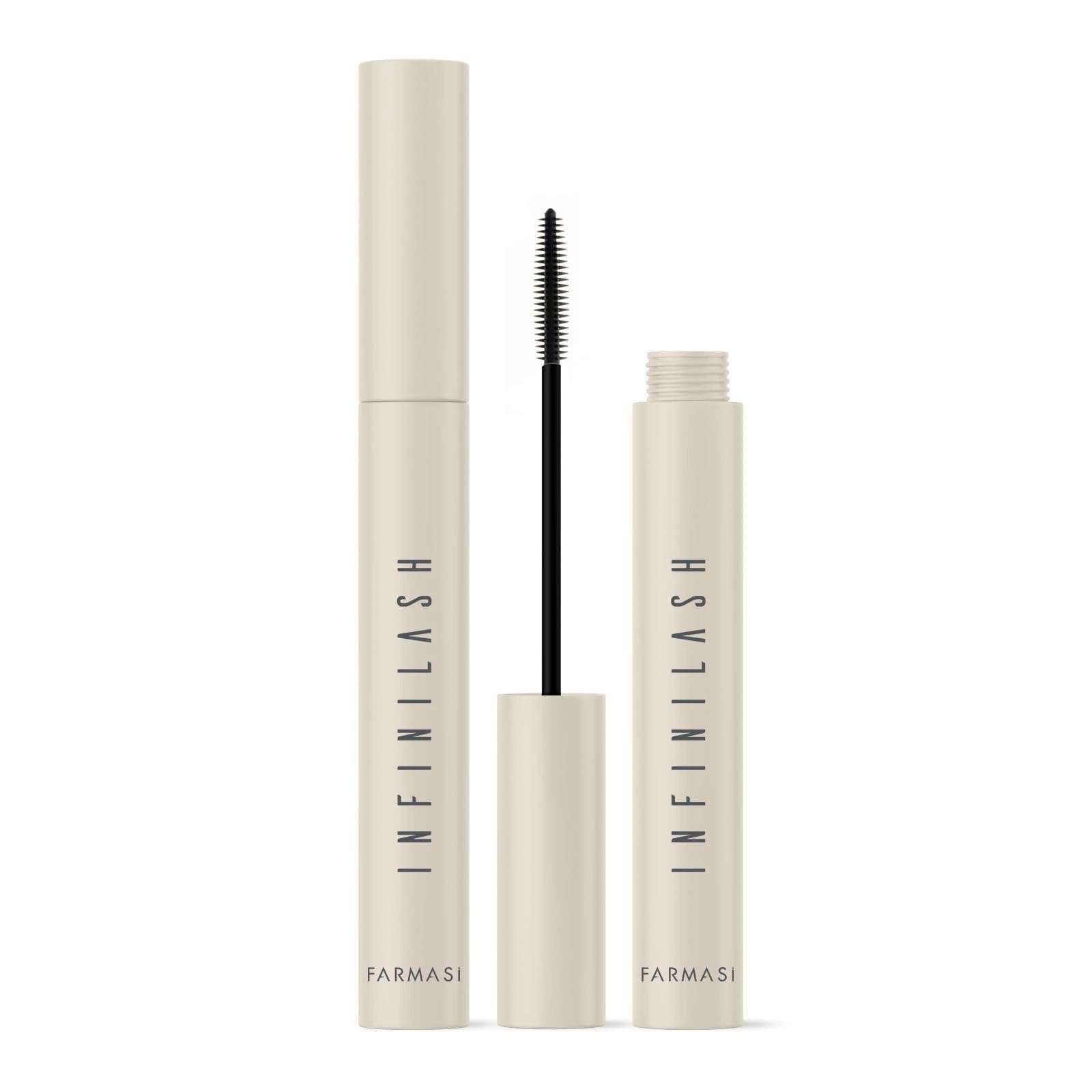 Farmasi Makijaż, Tusz do rzęs Infinilash Formuła Ultra Black Dowód na zadziory,. Pędzel Twin-Vortex do aplikacji kontrolowanej i objętościowej 9 ml, 0,30fl.oz