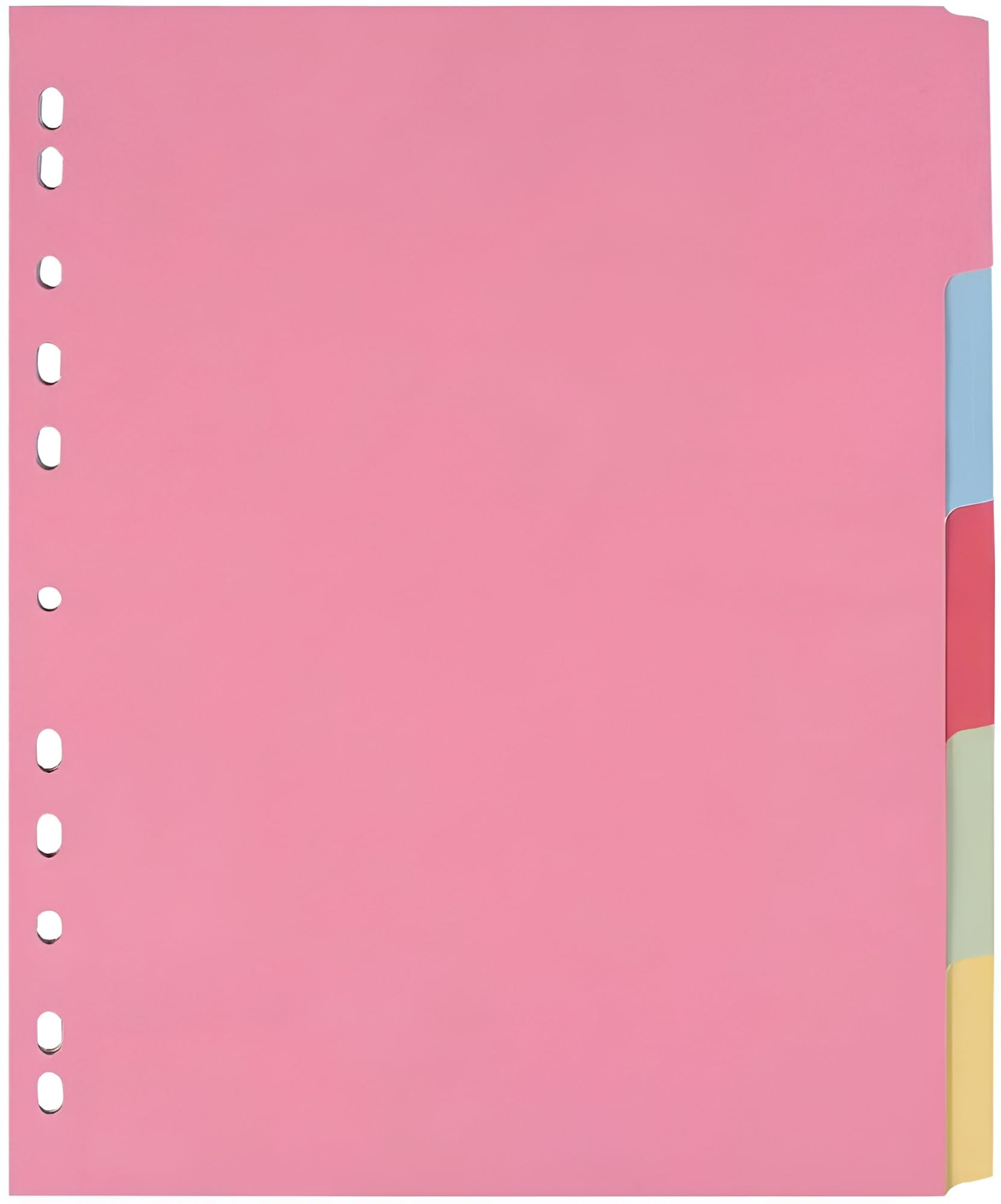 Indigo® Extra Wide A4+ File Dividers – 5 Part Index with Assorted Blank Manilla Tabs, Multipunched & Perforated Card – Pack of 10 for Binders & Filing