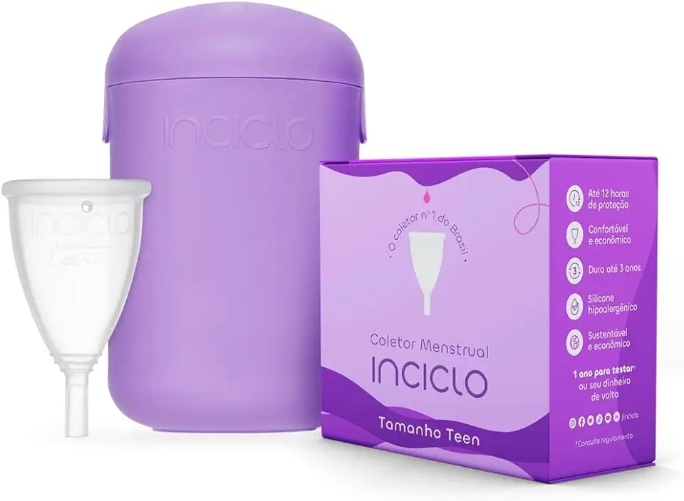 Coletor Menstrual Inciclo + Cápsula Esterilizadora Lavanda (Teen (até 19 anos e sem filhos))