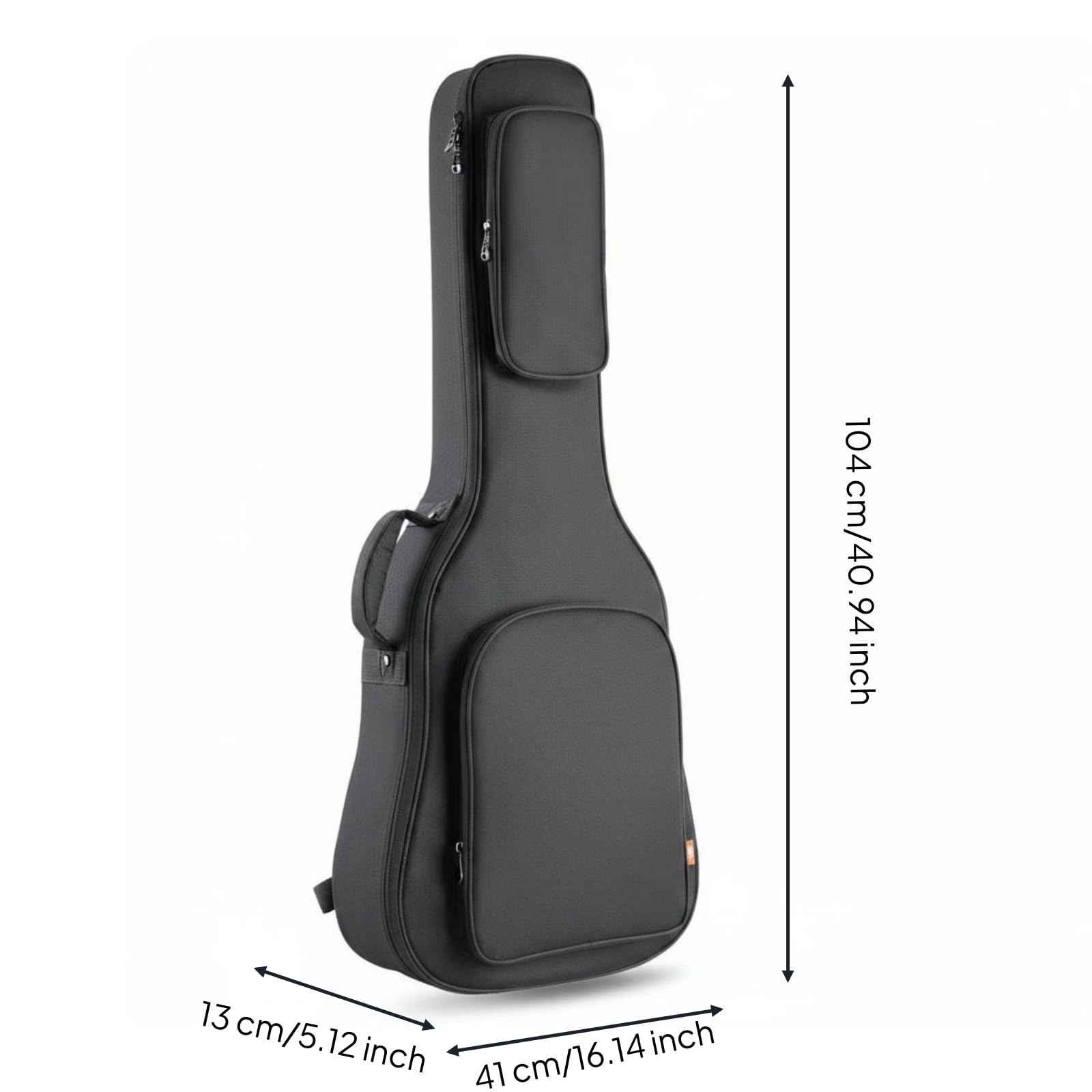 Custodia Impermeabile Chitarra Classica Borsa Zaino Astuccio con Spallacci Regolabili E Manico Laterale Imbottitura, 39 Pollici, Modello Rinforzato, Nero Standard