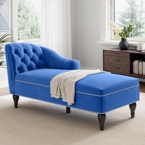 Sillón Plegable Terciopelo Azul miniatura 1