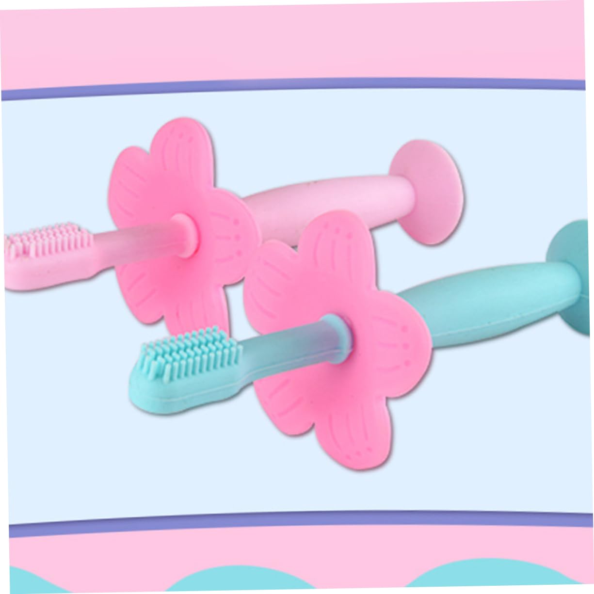 Beavorty 3 Set Di Spazzolini Manuali Per Ragazzi E Ragazze Spazzola in Silicone Setole Morbide Sicuri Per I Più Piccoli 2 Pezzi * 3