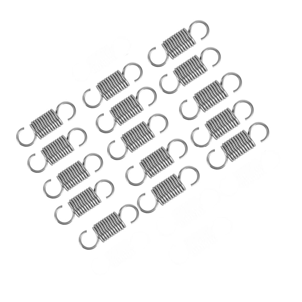 10 Molle Di Trazione In Acciaio Inox Con Doppio Gancio - 50x15 Mm, Diametro Filo 2,2 Mm, Per Tende, Amache E Fai-Da-Te