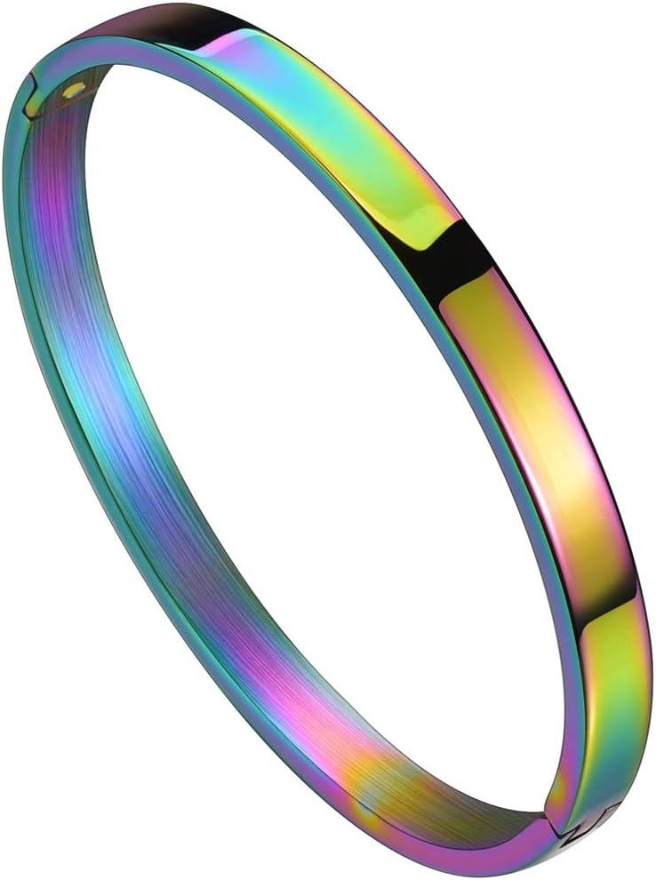 Jude Jewelers Stainless Steel Classical Simple Plain Blank Open Clasp Bangle Bracelet