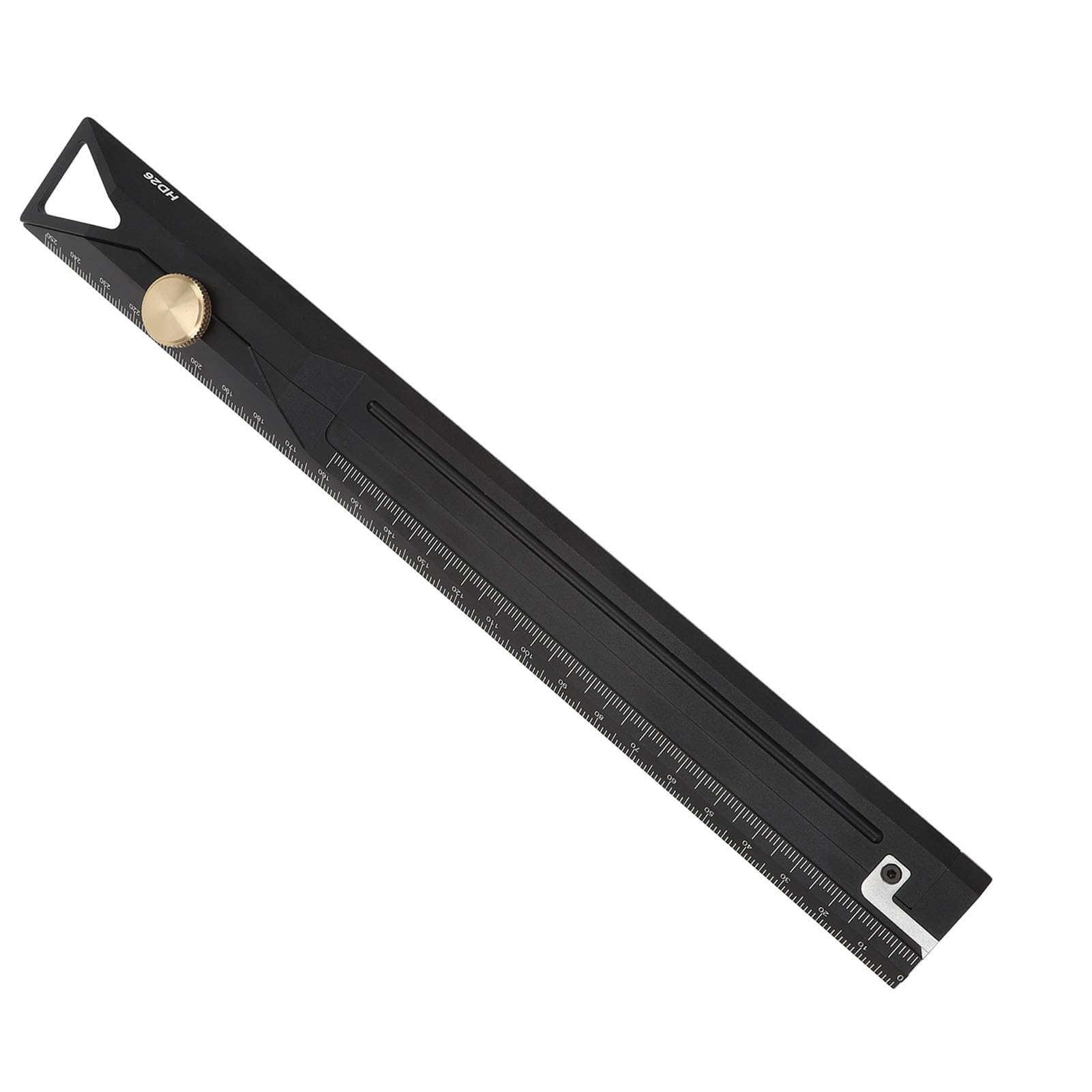 Haofy Righello Dritto in Lega di Alluminio da 25 Cm, Strumento di Misurazione Professionale per Ingegneria, Disegno e Lavorazione del Legno