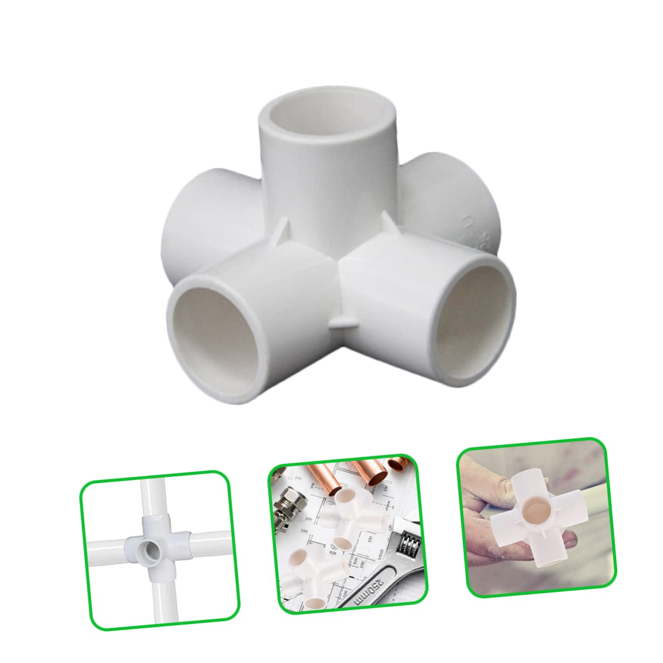 Connettore Angolare in Pvc Bianco 12 Pezzi per Scaffalature e Irrigazione