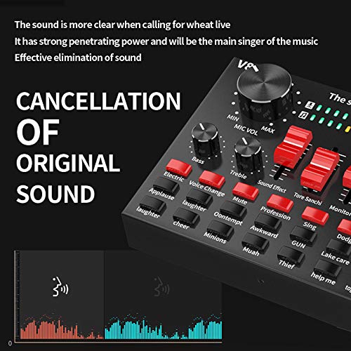 TYESHA Placa de som Bluetooth V8S, equipamento de conversão de voz, mini placa de mixagem, mixer por