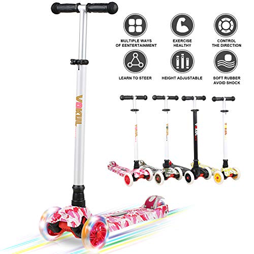 VOKUL 3 Wheel Scooter Kick Scooter for Kids Toddlers Girls & Boys, 4