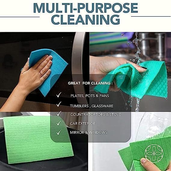 Image of Cleaning Sponge for Kitchen and Home, 22cm x 20cm x 0.5 cm, Pack of 10