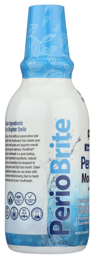 Nature's Answer Periowash Alcohol-free Mouthwash, Wintermint, 16 Ounce (Pack of 12)