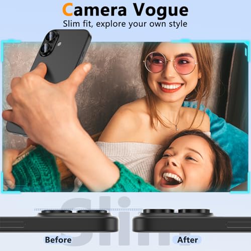 Image of Supershieldz CAM-Guard 3D Camera Lens Protector Ring for iPhone 16 Plus | 16, Keep Original Design and Color, 9H Hardness, Easy Installation - Black Titanium