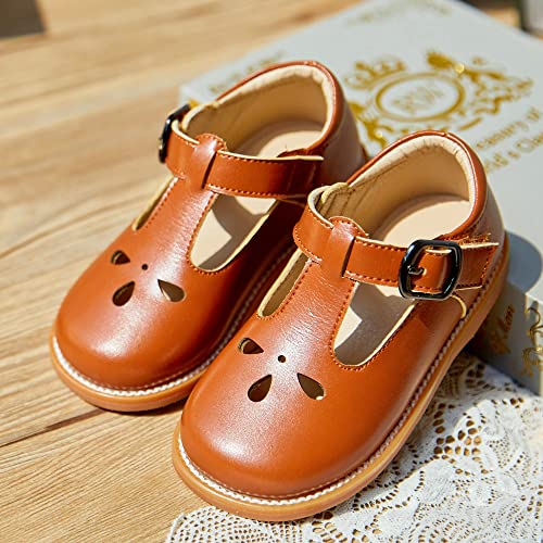 Image of Kiderence Toddler Girl Mary Jane School Uniform Dress Shoes Oxford Flats | Wide Toe Box Great Comfort for Student Shoe and Flower Girl Shoe for Wedding, Parties, Church