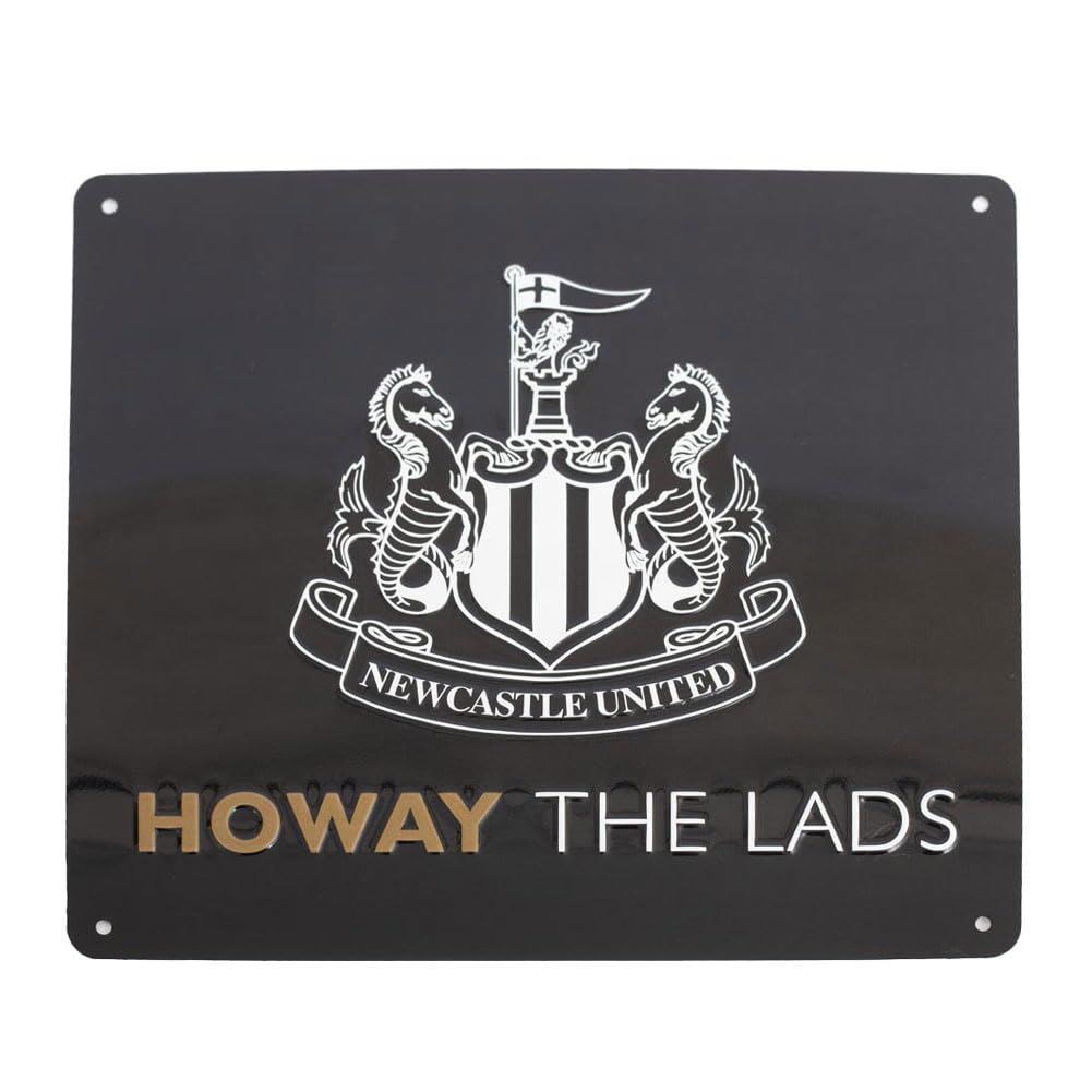 Newcastle United FC Tunnel Sign, Gloss Finish, Stamped Metal, 25 cm x 23 cm, 130g