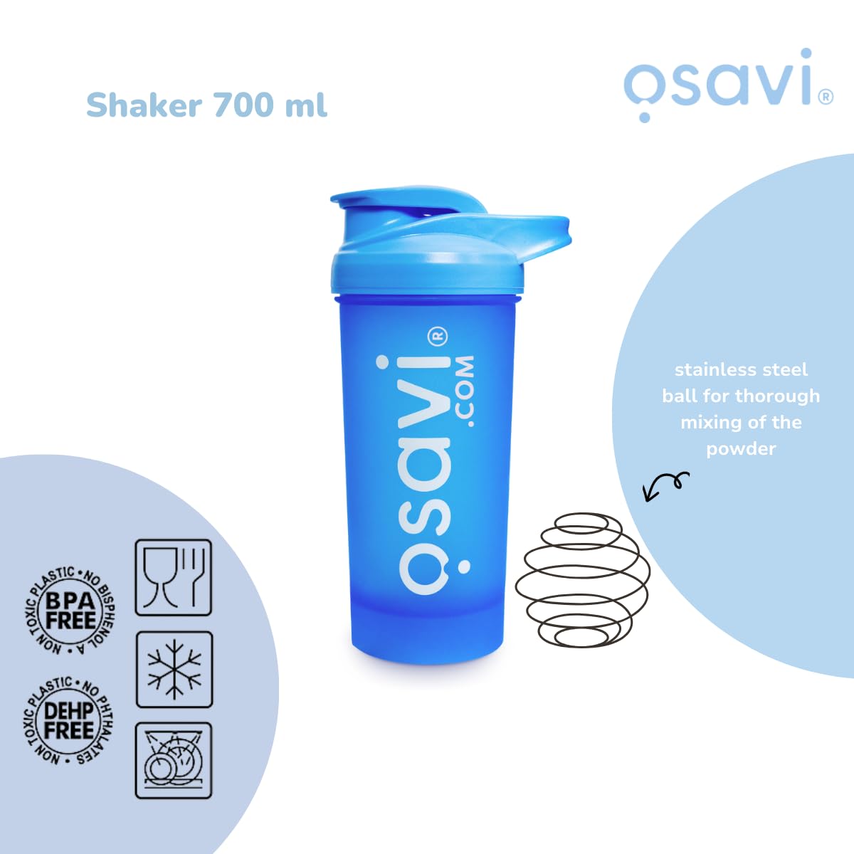 Osavi Shaker, Niebieski - 700 ml.