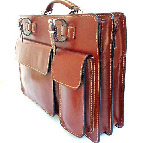 Cartera de mano para hombre XL marrón con acabado elegante y diseño sofisticado 3