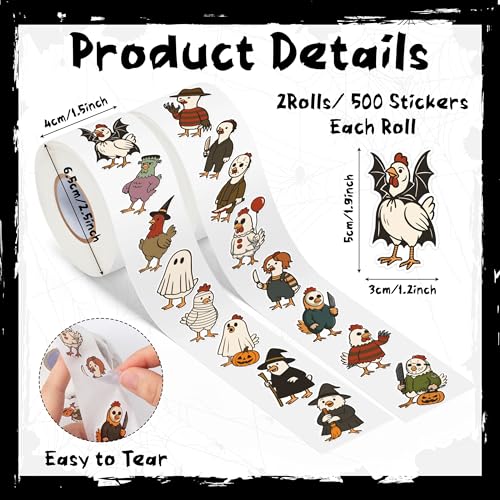 Save on 1000Pcs Halloween Chicken Stickers - Waterproof Vinyl Decals