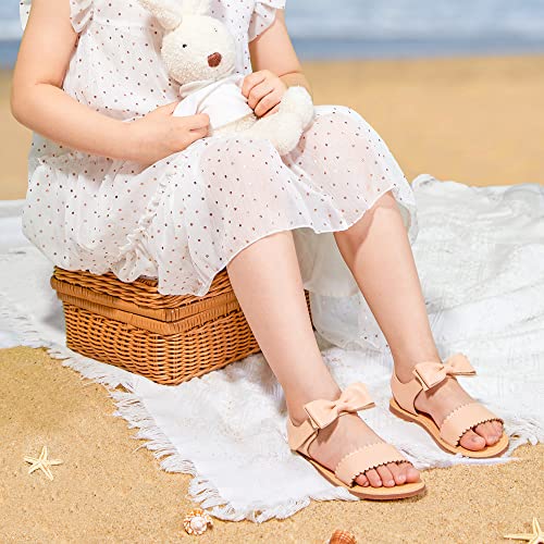 Image of Felix & Flora Toddler Girl Sandals - Little Girl Easter Dress Shoes Lightweight Open Toe Beach Holiday Flats