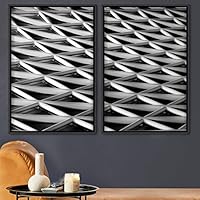 2 Piece Framed Canvas Wall Art Patterned Architecture Canvas Prints Home Artwork Decoration for Living Room,Bedroom - 16