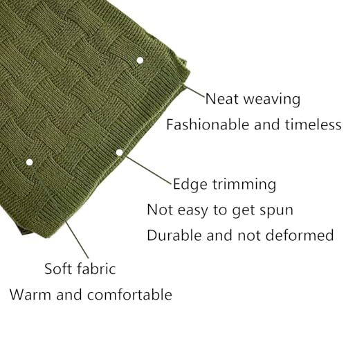 Womens Green Scarf Winter Thick Cable Knit Wrap Chunky Long Shawl Oversized Scarves Winter Warm Scarf2