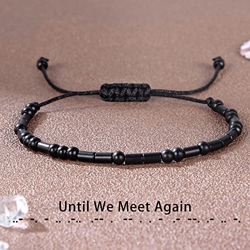 Morse Code Bracelets for Women Inspirational Gifts for Her Adjustable Black Adjustable Braided Men Bracelets Motivational Best Friend Birthday Gifts for Sister Daughter Mom Dad Christmas Jewelry…