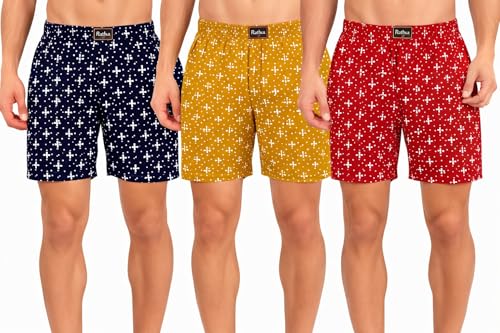Image of Alenza Mens Pure Cotton Boxer Shorts in Different Color (Pack of 1 Piece)