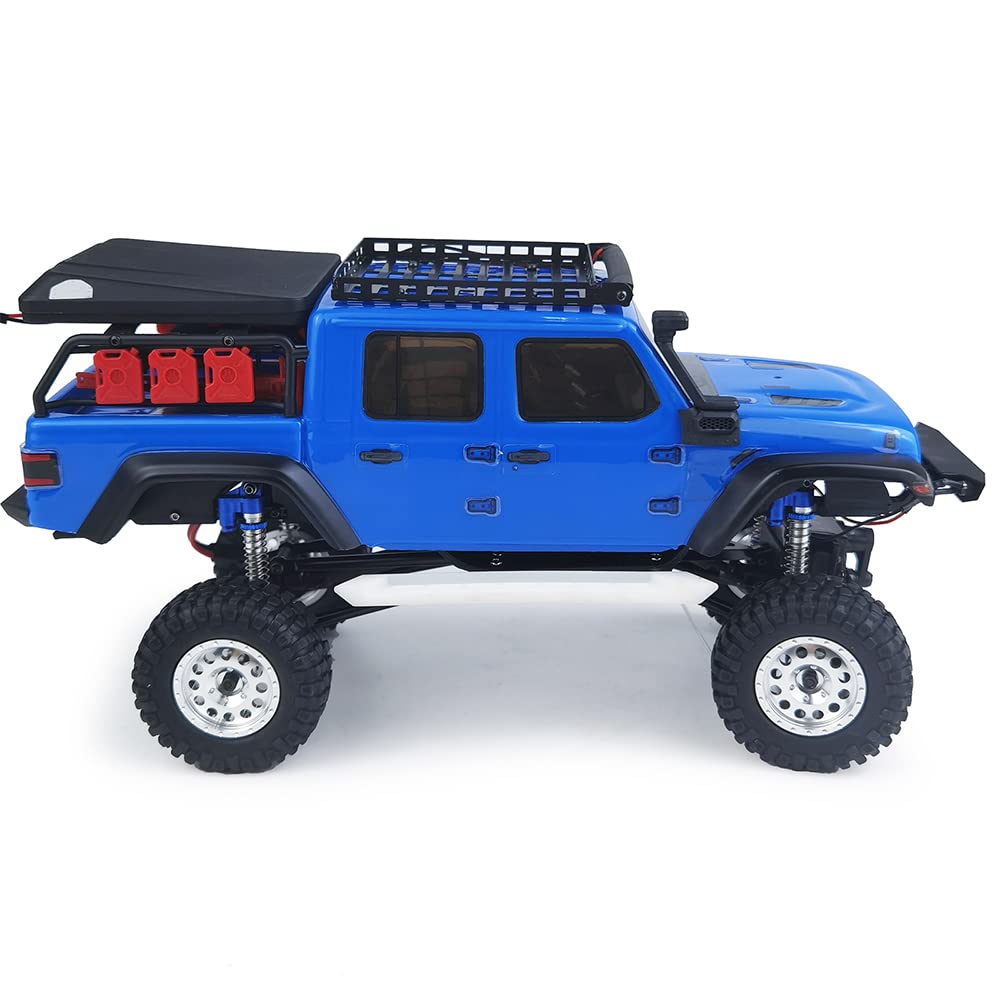 Baca Portaequipajes Con Luz LED Para Axial SCX24 Gladiator 1/24 | Techo Con Barra De Luz | Accesorio Para Coche RC | Acero Inoxidable | Fácil Instalación
