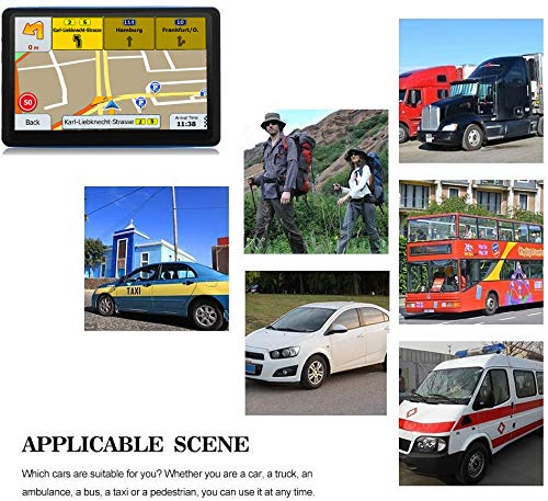 GPS Navigation System, 7 inch Bluetooth 8GB 256MB Car Truck Lorry Satellite Navigator Device with Post Code POI Search Speed Camera Alerts, with UK&EU 2019 Maps Lifetime Free Update (5inch)