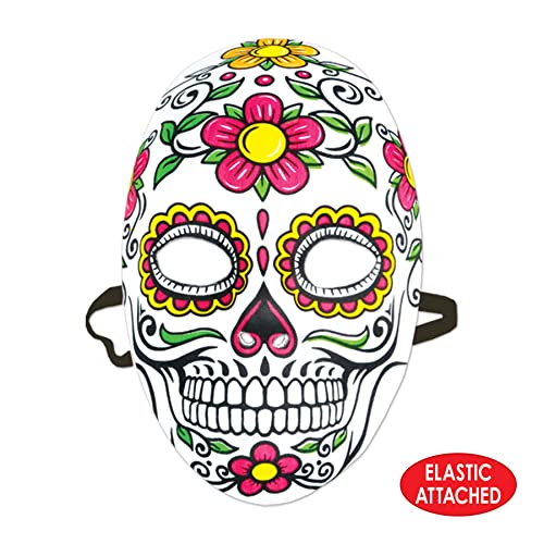 Beistle 00338, 2 Piece Day of The Dead Masks, Plastic, Multicolor - Image 3