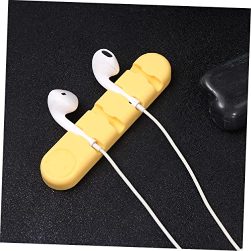 DOITOOL 2pcs Clips para cables adhesivos de silicona para organización de escritorio, soporte para cables para gestión de cables, compatible con superficies limpias y fácil de instalar, amarillo limón miniatura 4