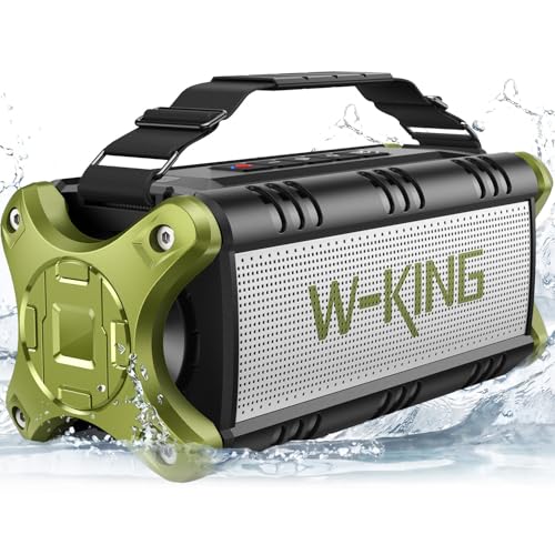 Portable Speakers Bluetooth Wireless, 90W Max Loud Outdoor Speaker with 50W Deep Bass, Boombox Sound, IPX6 Waterproof, 40H, EQ, Dual Pairing, Subwoofer *2, TF, Large Speaker for Beach/Garage/Jobsite