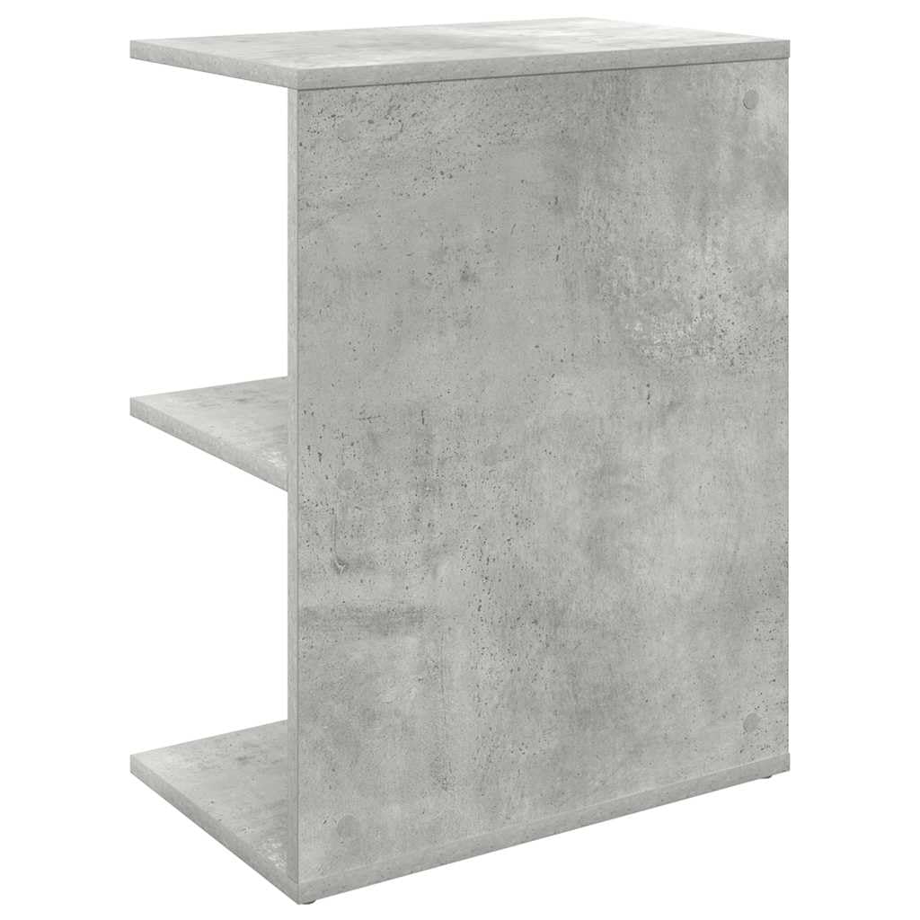 Stolik nocny, betonowy, szary, z materiału drewnopochodnego, 46,5 x 29 x 61 cm, z 3 półkami, nowoczesna szafka nocna do sypialni, salonu, pokoju dziecięcego, praktyczna półka i miejsce do
