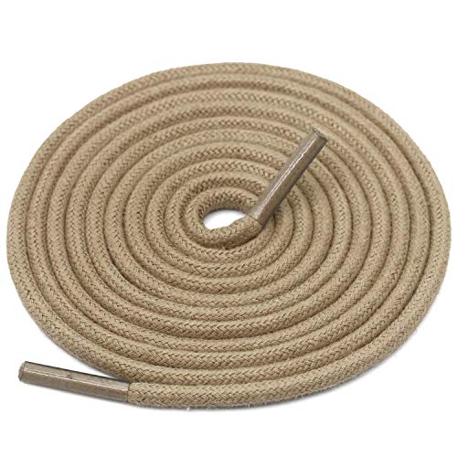 Image of DELELE 2 Pair Super Cotton Round Waxed Shoelaces 1 /8 inchThick Shoe String Boot Laces for Dress Shoes