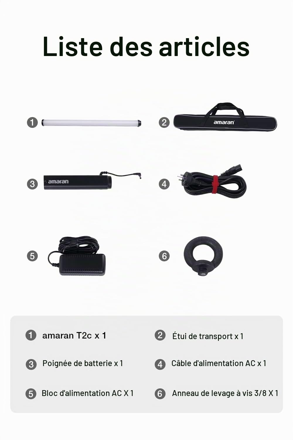 Aputure amaran T2c 20W Sortie RGBWW LED Tube Lumineux à Main, Bâton Lumineux Vidéo à LED RGB, Tube Lumineux pour la Photographie Bâton Lumineux, Contrôle APP & Contrôle DMX (60cm)